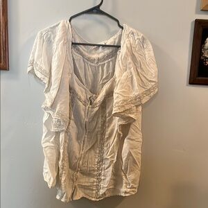 Old Navy Cream Puff Sleeve Blouse with Sailor Collar